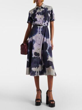 Altuzarra  Tie-Dye Print Midi Length Dress  Blue grey  | Size: XL | US14, FR46